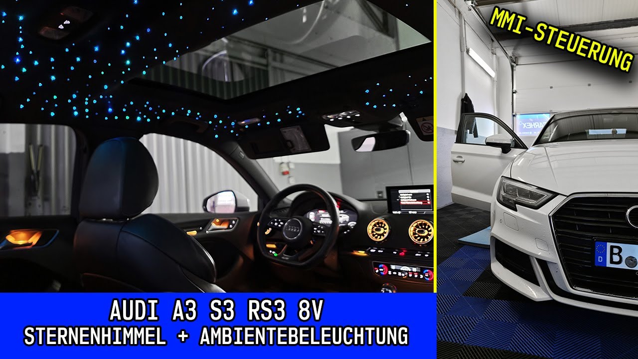 Audi A3 (8V-8Y) - Ambientebeleuchtung Ambiente LED Innenraumbeleuchtung  Interieur Mehrfarbig Set 32 Farben (inkl. Carbon Leiste) (2013-2019)