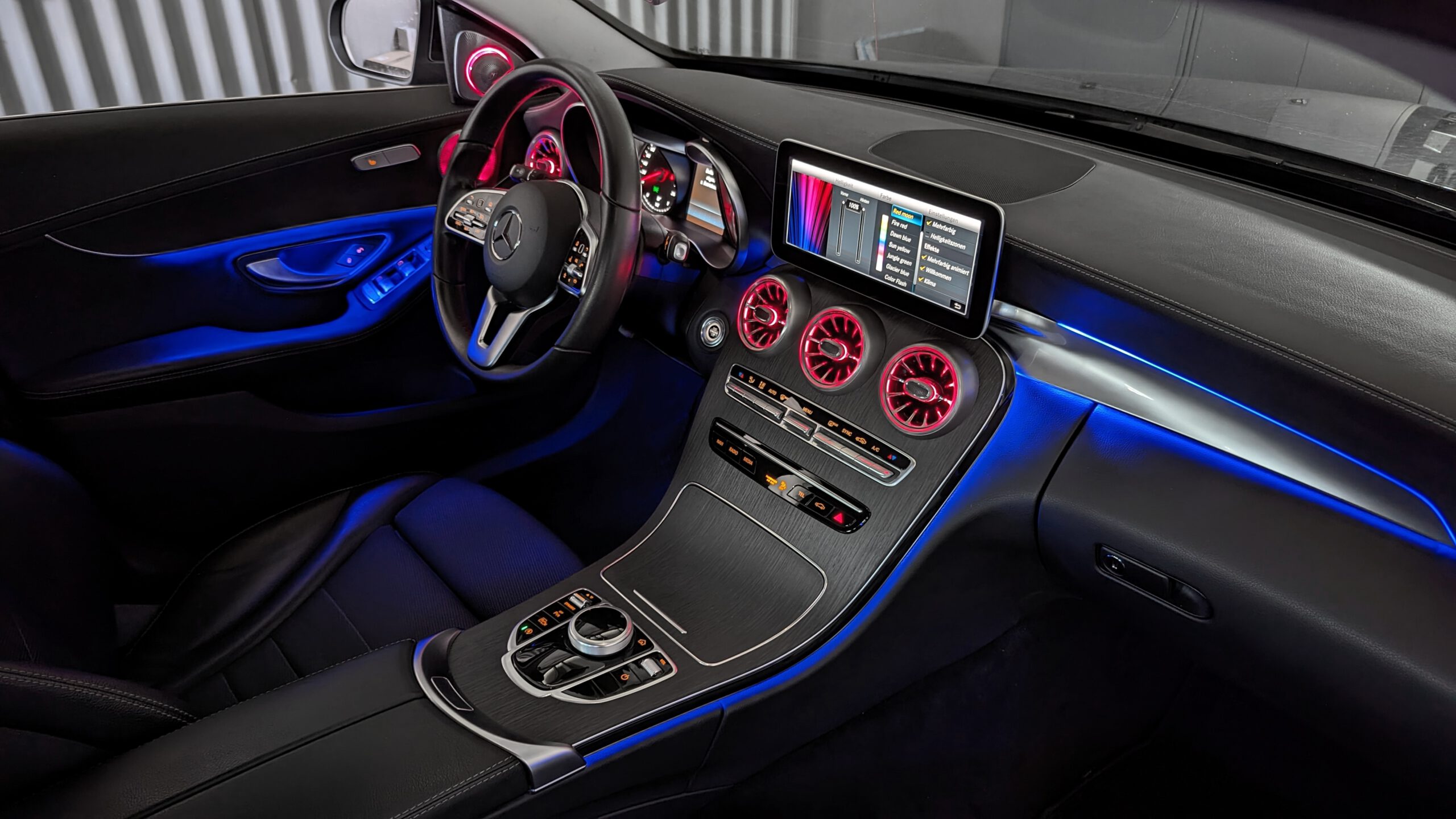 Blau LED Streifen Auto Innenraum Mittelkonsole Ambientebeleuchtung