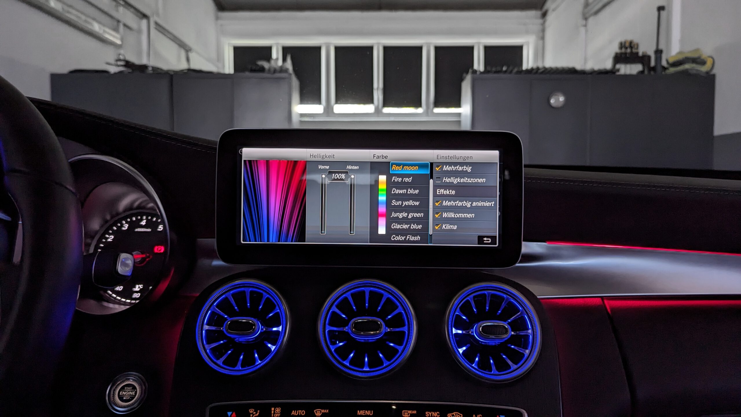 Mercedes C-Klasse S205 - 18 LED - Innenraumbeleuchtung Set - weiß rot blau  Benz