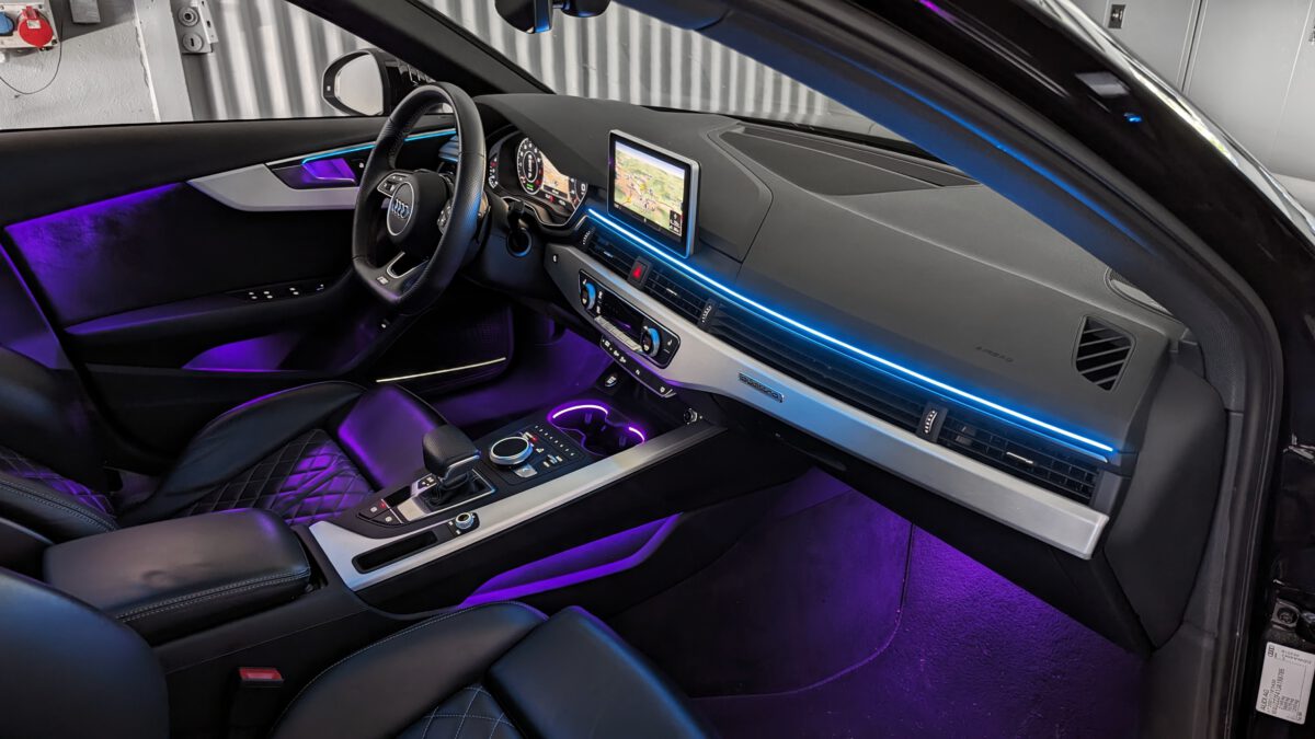 audi_a4_b9_a5_f5_ambientebeleuchtung_mehrfarbig_mmi_nachrüstung_led_innenbeleuchtung_rgb_1 Ambientebeleuchtung für Audi A4 S4 B9 inkl. Einbau (Nachrüstung) – Bild 19