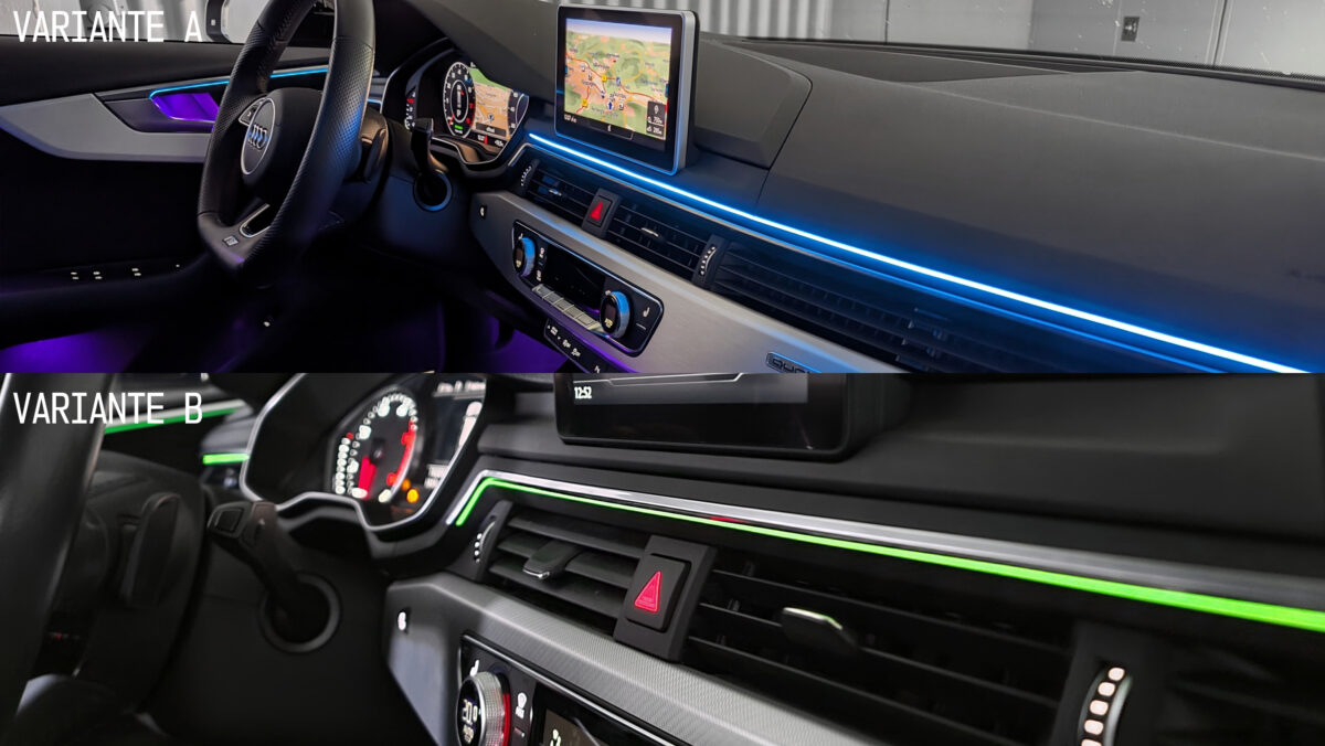 audi_a4_b9_a5_f5_ambientebeleuchtung_mehrfarbig_mmi_nachrüstung_led_innenbeleuchtung_rgb_2 Ambientebeleuchtung für Audi A4 S4 B9 inkl. Einbau (Nachrüstung) – Bild 3