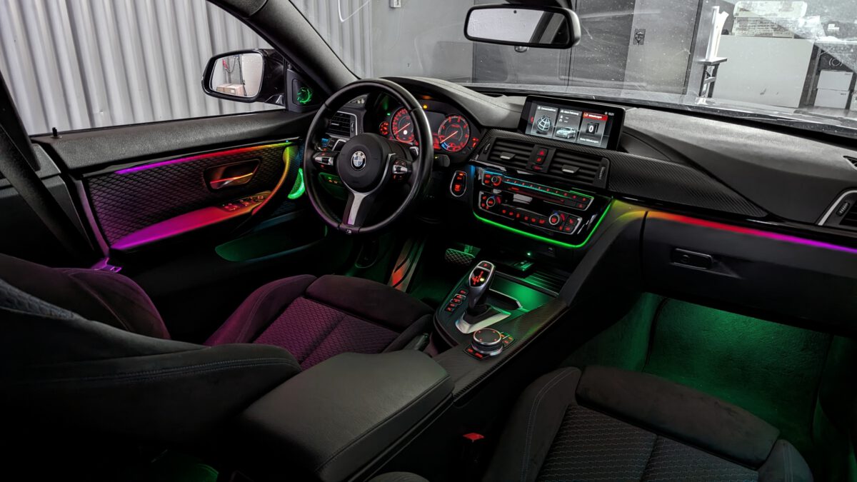Ambientebeleuchtung für BMW 4er F32 F33 F36 (iDrive-Steuerung) inkl. Einbau – Bild 4