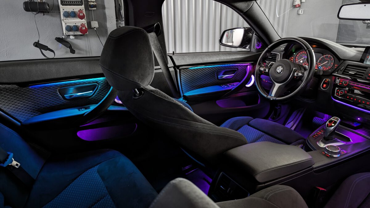 Ambientebeleuchtung für BMW M3 F80 (iDrive-Steuerung) inkl. Einbau – Bild 4