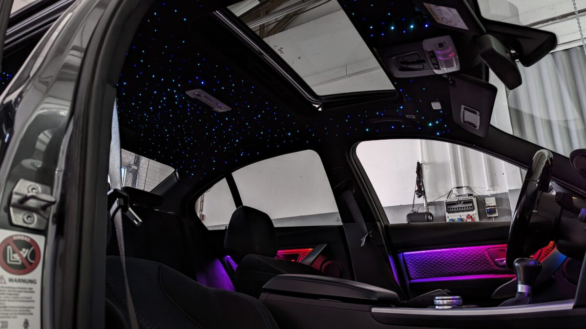 bmw_3er_4er_f30_f31_f32_f36_m3_m4_sternenhimmel_nachrüstung_led_sternschnuppen_4 Sternenhimmel LED für BMW 4er G22 G26 inkl. Einbau (Nachrüstung) – Bild 10