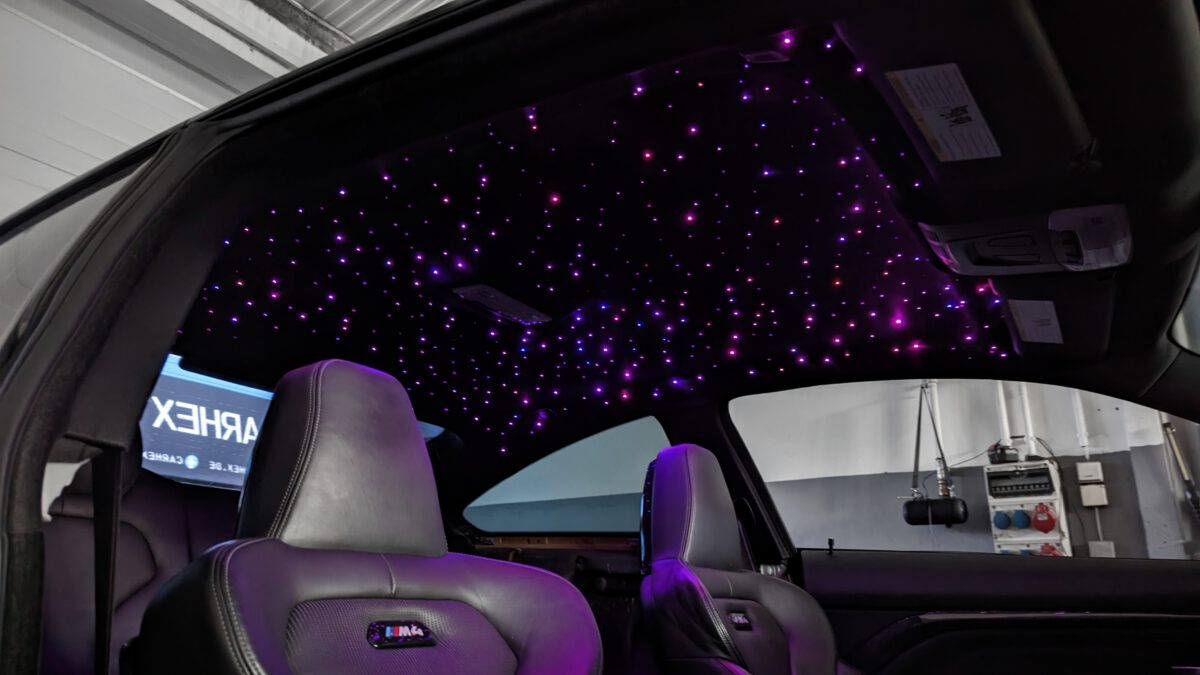 bmw_4er_f32_f36_m4_sternenhimmel_led_nachrüsten_f82_funkel_3 Nachrüstung des LED Sternenhimmel im BMW 4er M4