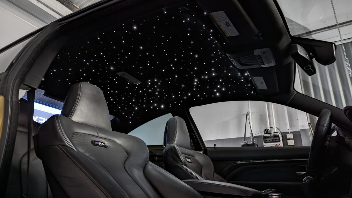 bmw_4er_f32_f36_m4_sternenhimmel_led_nachrüsten_f82_funkel_7 Nachrüstung des LED Sternenhimmel im BMW 4er M4