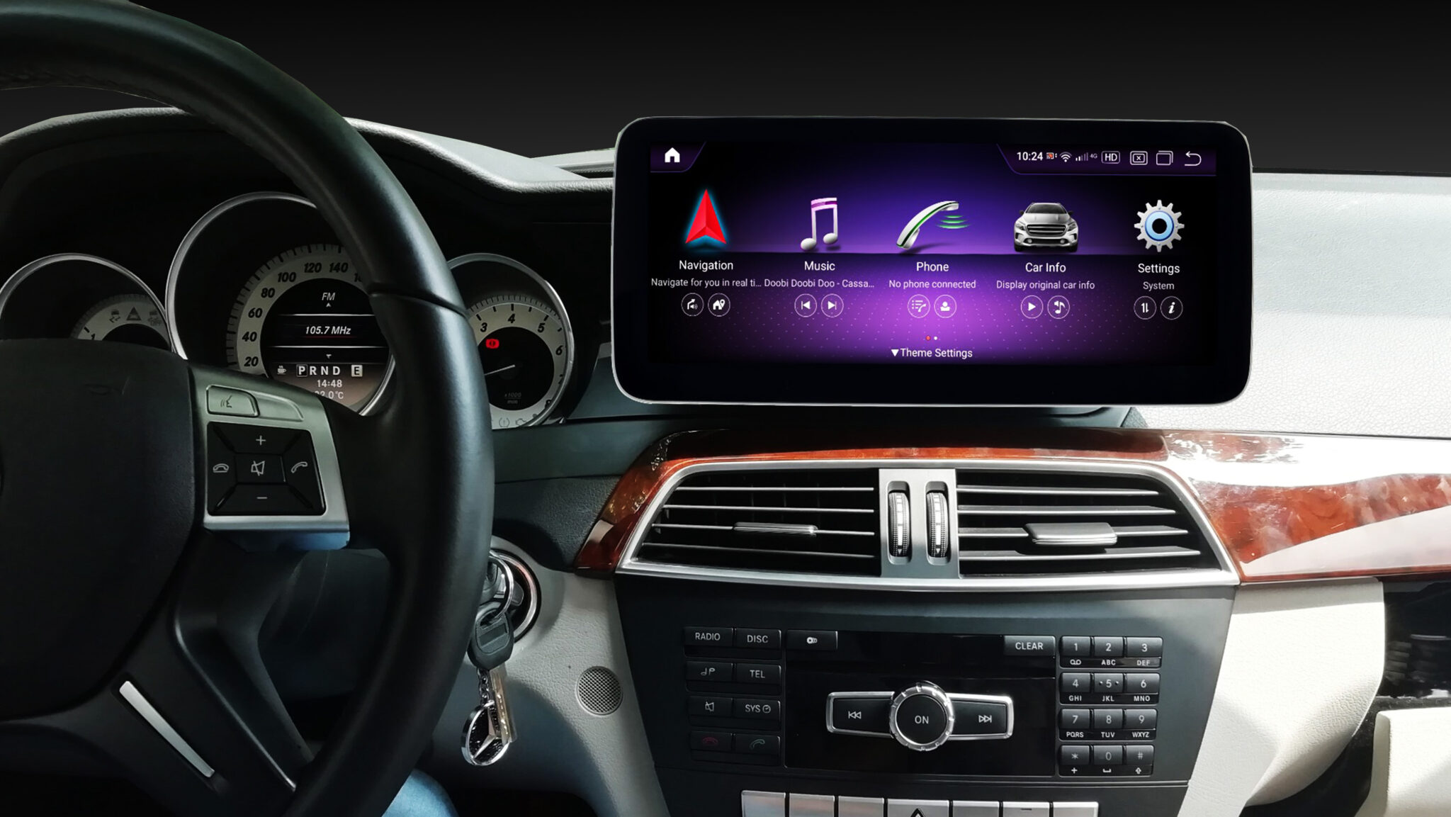 AndroidNavi (+ CarPlay & Einbau) für Mercedes CKlasse W204 CarHex