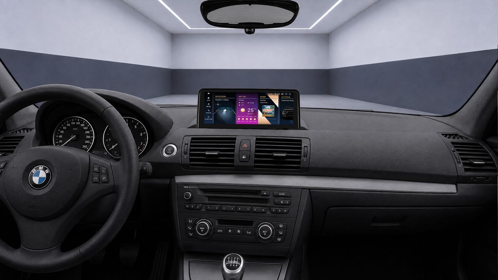 Android-Navigation V2 (Black-Frame & CarPlay) Touch für BMW 1er E81 E82 E87 E88
