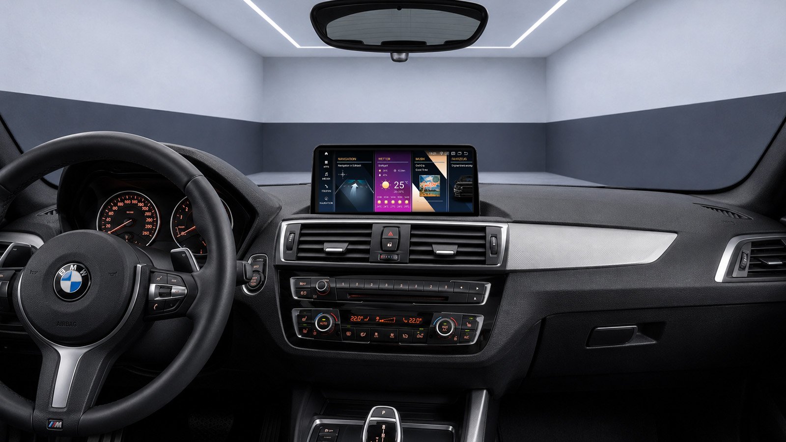 Android-Navigation V2 (Black-Frame & CarPlay) Touch für BMW 1er F20 F21