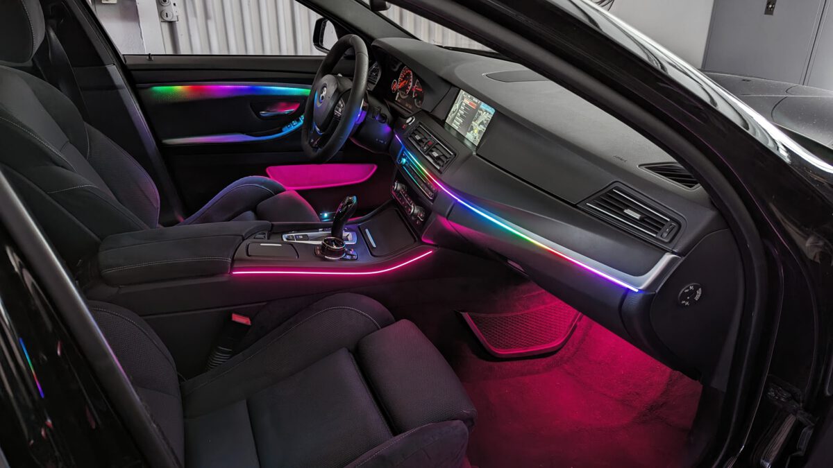 Ambientebeleuchtung für BMW 5er F10 F11 F07 (iDrive-Steuerung) inkl. Einbau – Bild 3