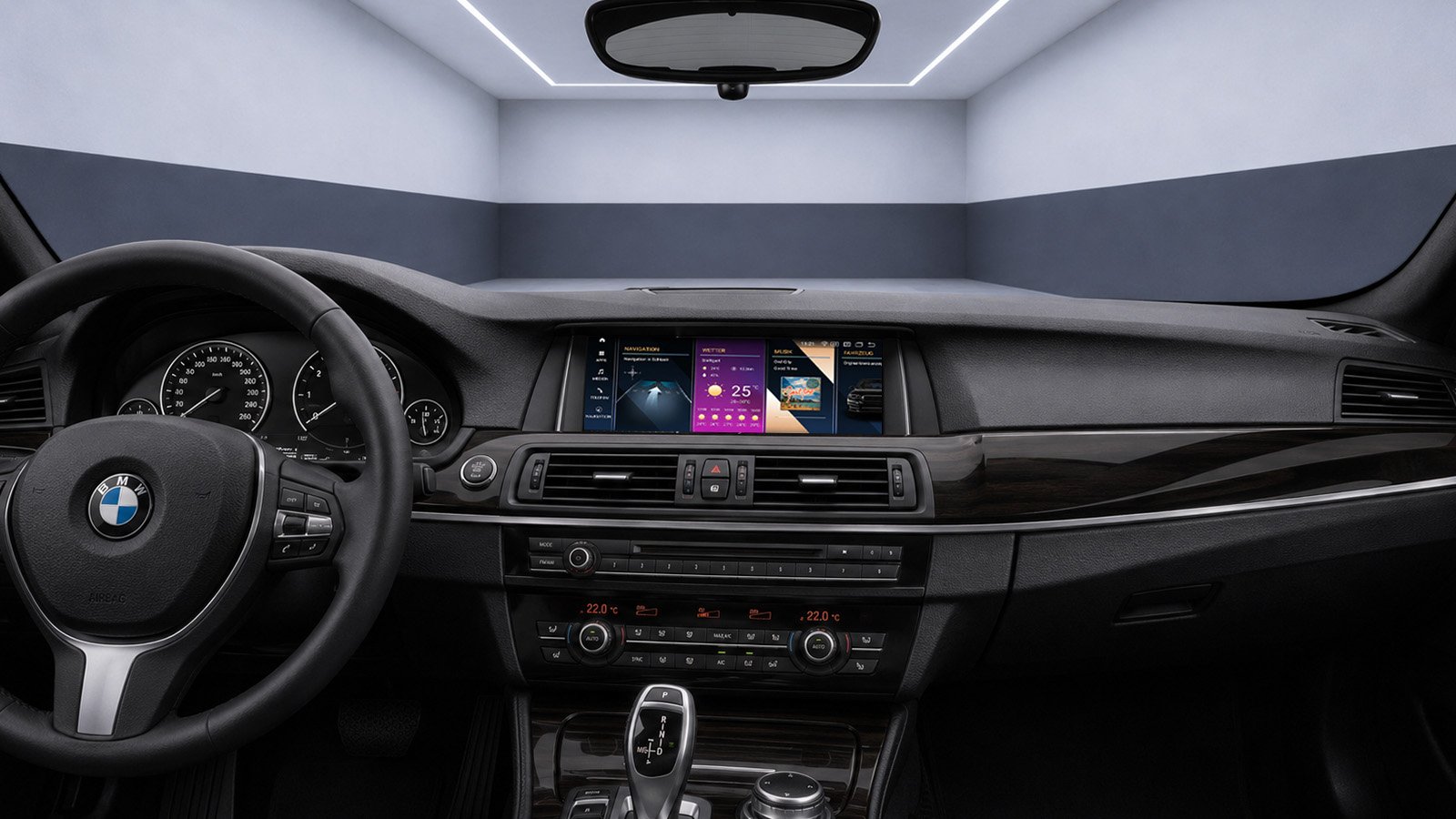 Android-Navigation V2 (Black-Frame & CarPlay) Touch für BMW 5er F10 F11
