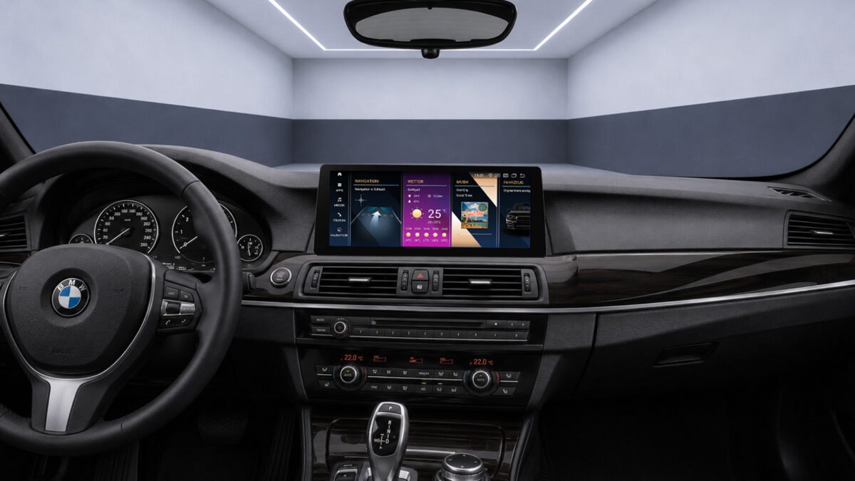 Android-Navigation V2 (Black-Frame & CarPlay) Touch für BMW 5er F10 F11 – Ansicht 2