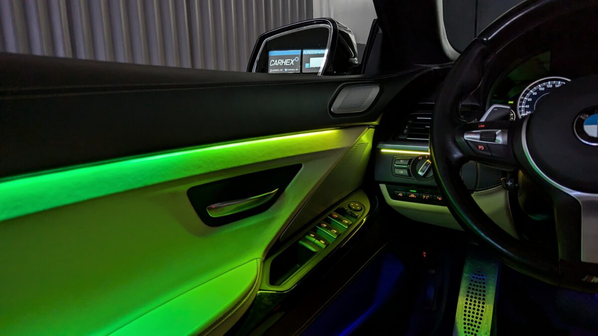 bmw_6er_f06_f12_f13_m6_ambientebeleuchtung_led_innenbeleuchtung_nachrüstung_4 Ambientebeleuchtung für BMW M6 F06 F12 F13 (iDrive-Steuerung) inkl. Einbau – Bild 4