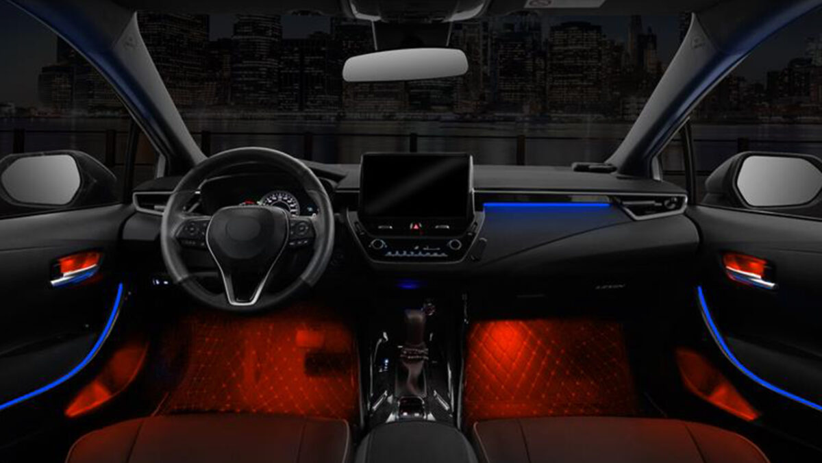 toyota_corolla_ambientebeleuchtung_rgb_innenraum_led_nachrüsten Nachrüstung der Ambientebeleuchtung im Toyota Corolla