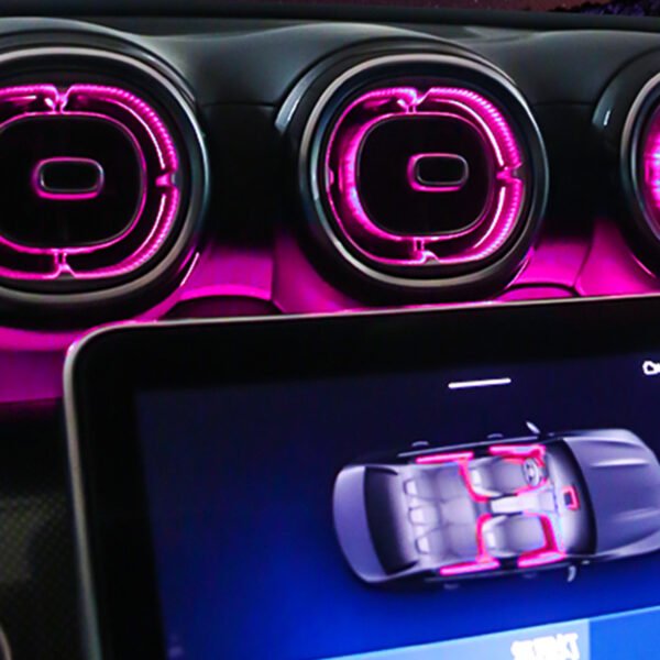 Luftdüsen-Set DIY „HEX-LED V2“ mit Beleuchtung für Mercedes C-Klasse W206 S206 – Ansicht 2