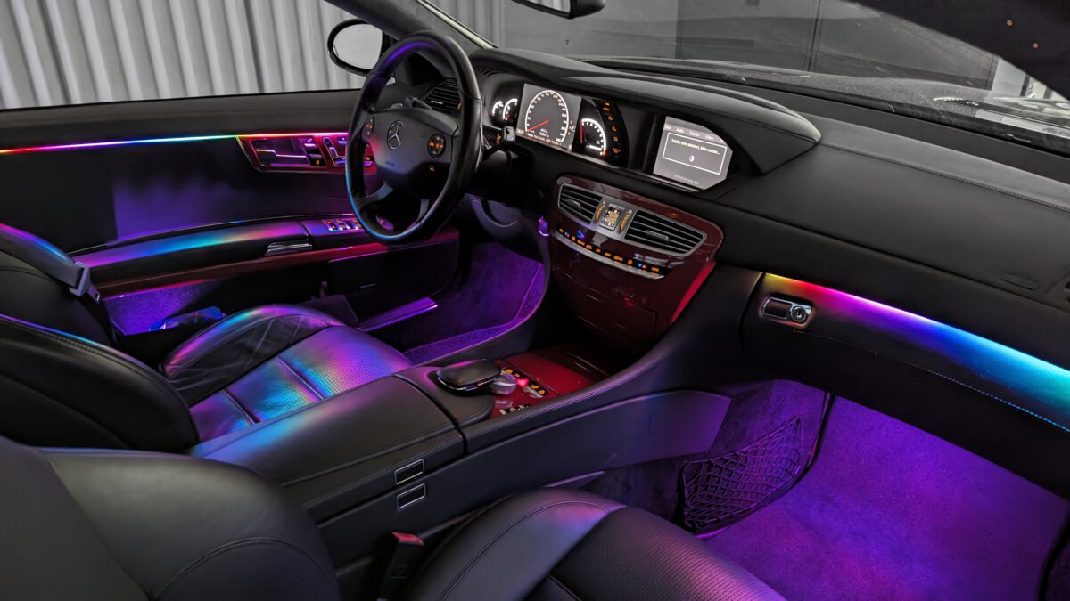 Ambientebeleuchtung für Mercedes CL C216 64 Farben inkl. Einbau (Nachrüstung) – Bild 3