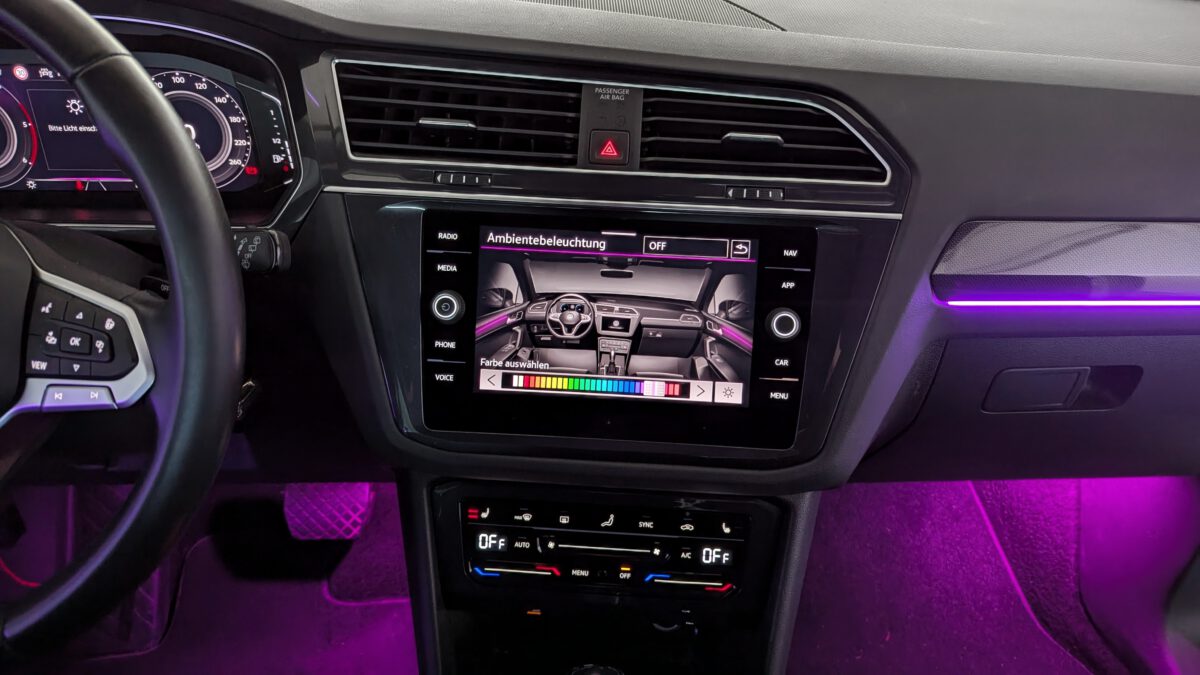 Ambientebeleuchtung für VW Tiguan inkl. Einbau (Nachrüstung) – Bild 7