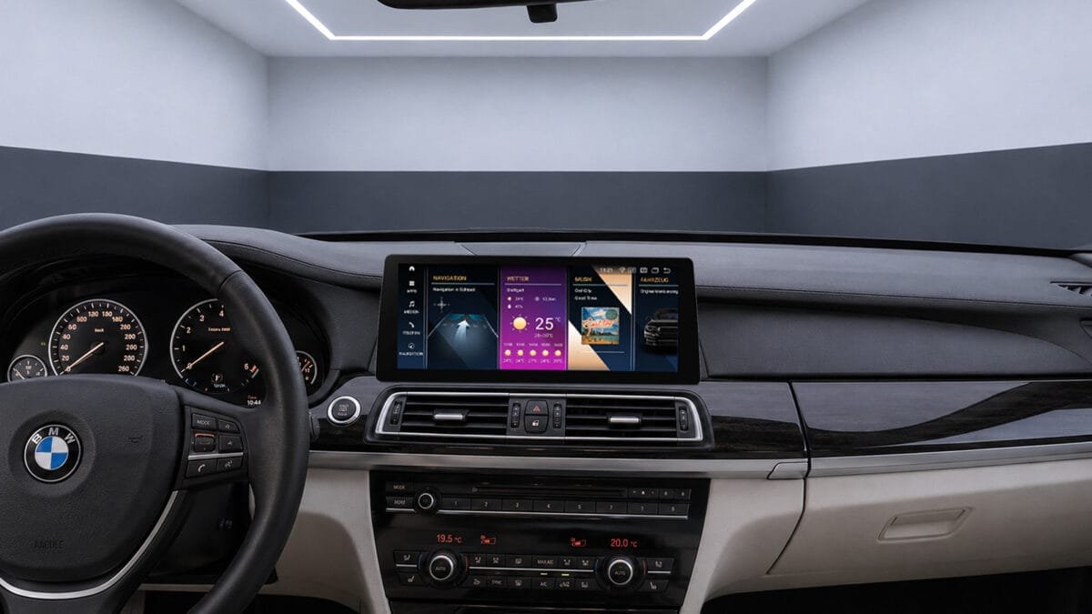 Android-Navigation V2 (Black-Frame & CarPlay) Touch für BMW 7er F01 F02 – Ansicht 2