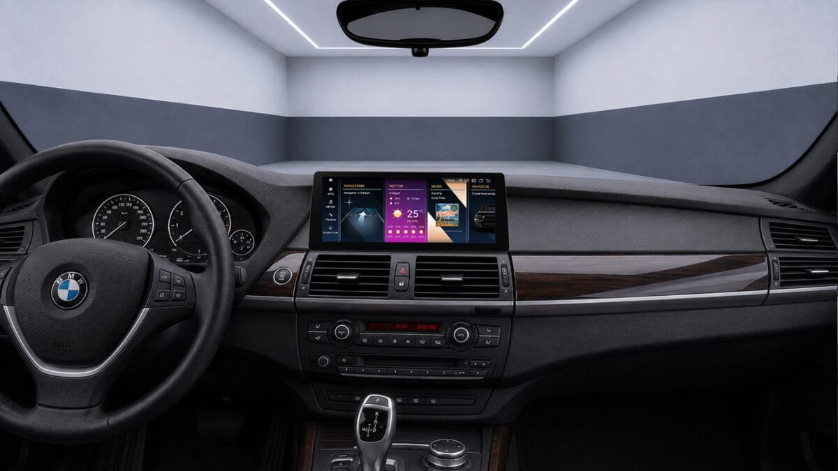 Android-Navigation V2 (Black-Frame & CarPlay) Touch für BMW X5 E70 – Ansicht 2