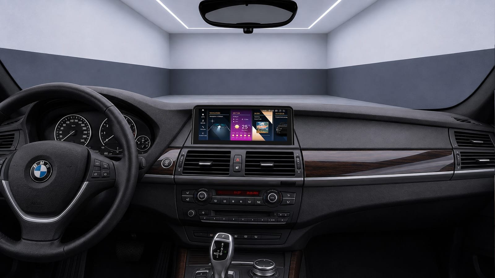 Android-Navigation V2 (Black-Frame & CarPlay) Touch für BMW X5 E70