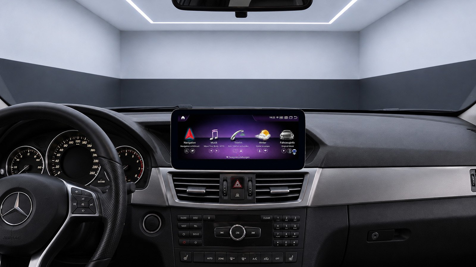 Android-Navigation (+ Apple-CarPlay) Touch für Mercedes E-Klasse C207 A207 (inkl. Einbau)