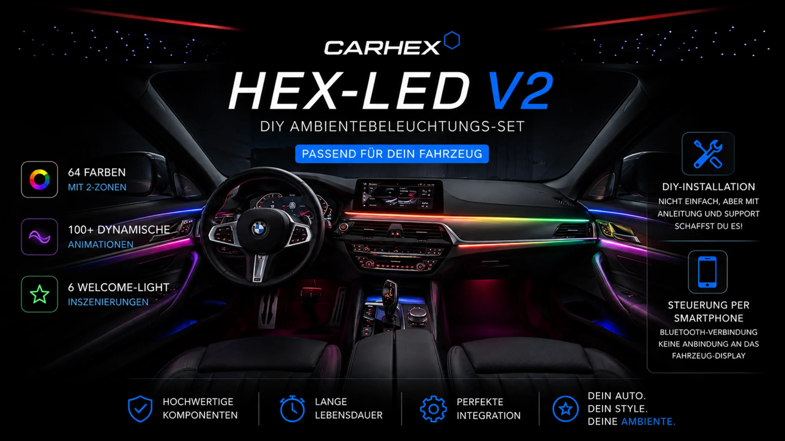 hex_led_v2_ambientebeleuchtung_diy_carhex_alle_marken_modelle_1 HEX-LED V2 Ambientebeleuchtung-Set