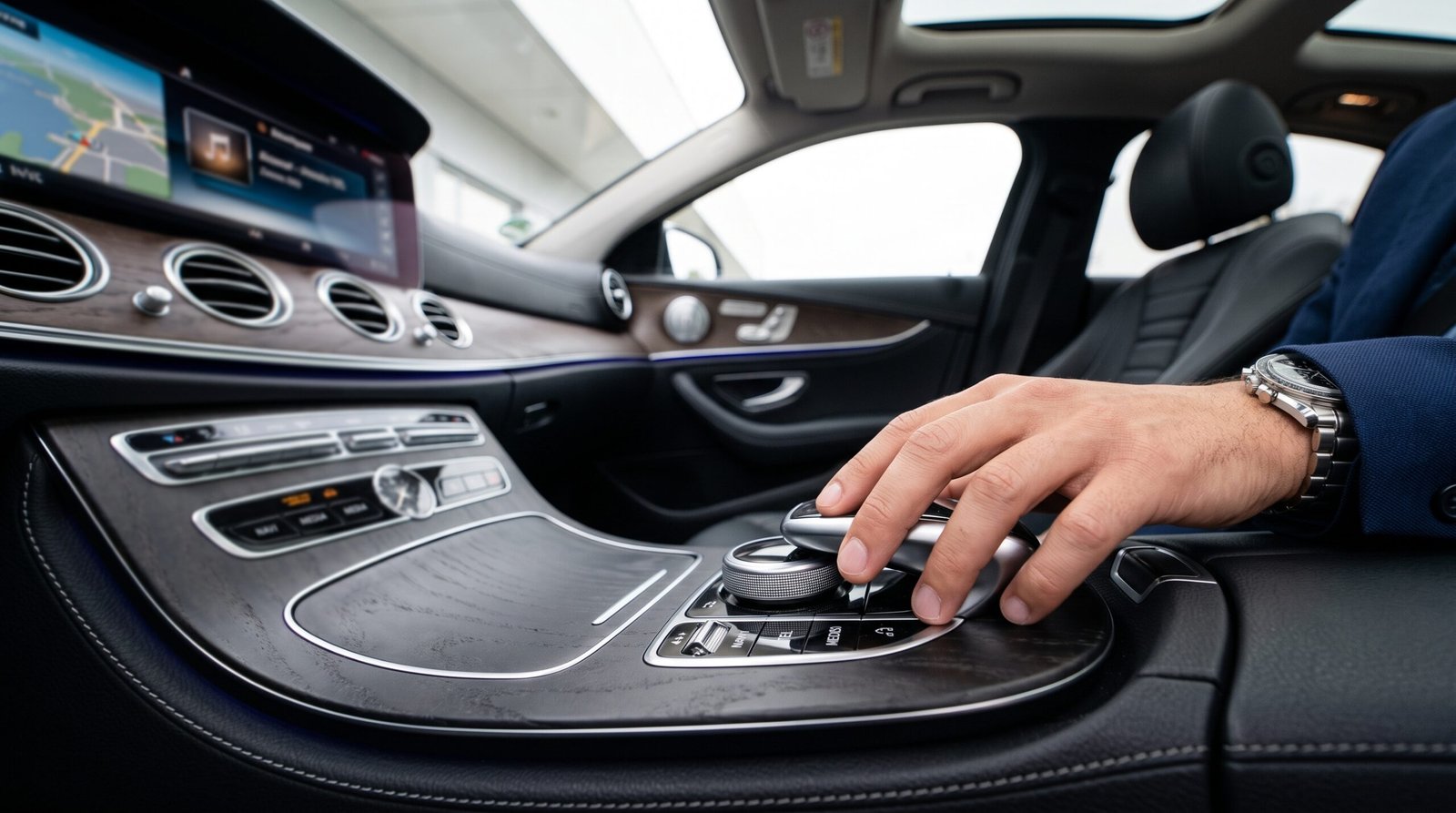 Mercedes-Benz COMAND-Controller zur Bedienung von Apple CarPlay und Android Auto