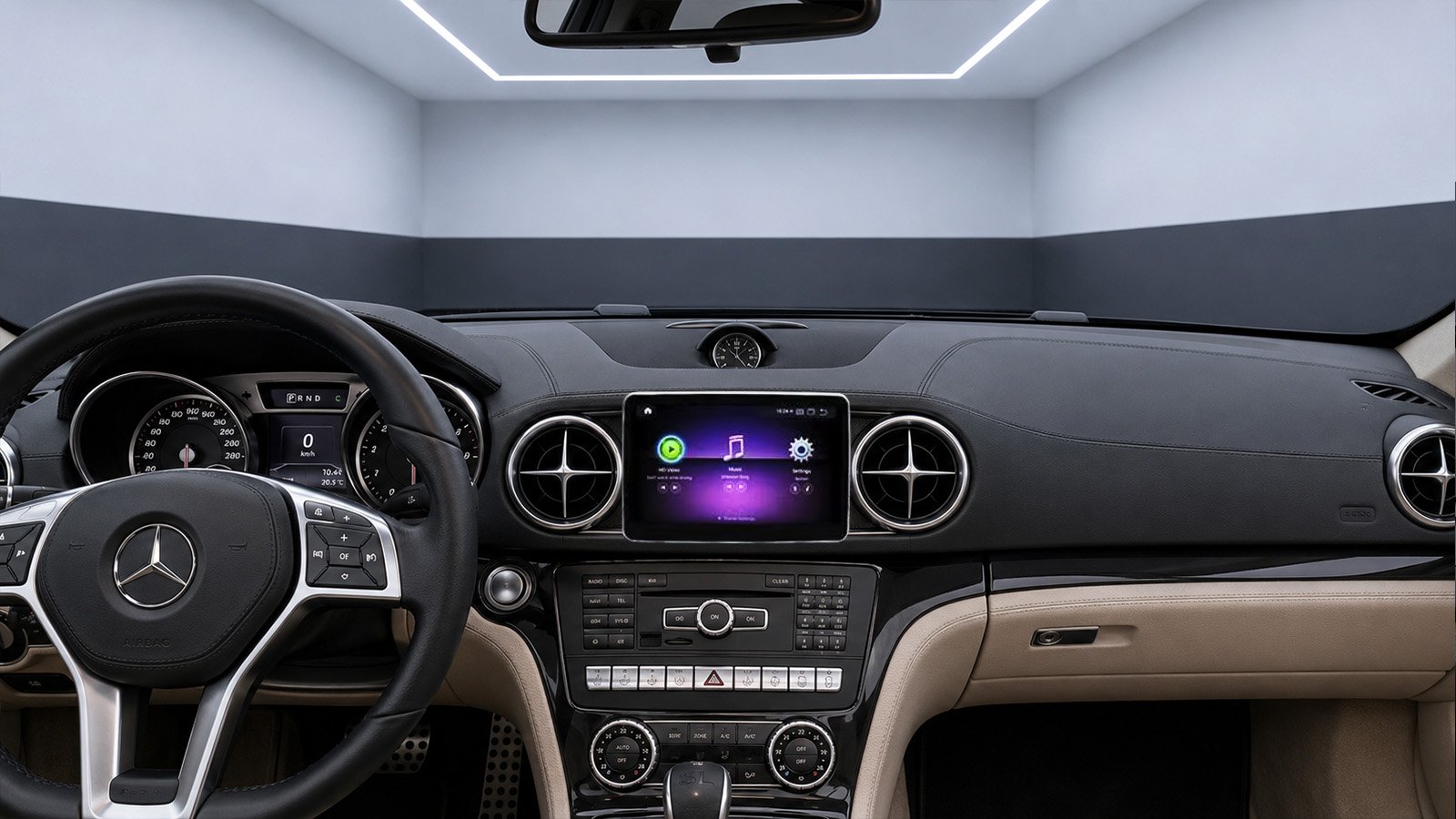 Android-Navigation (+ Apple-CarPlay) Touch für Mercedes SL R231 (inkl. Einbau)