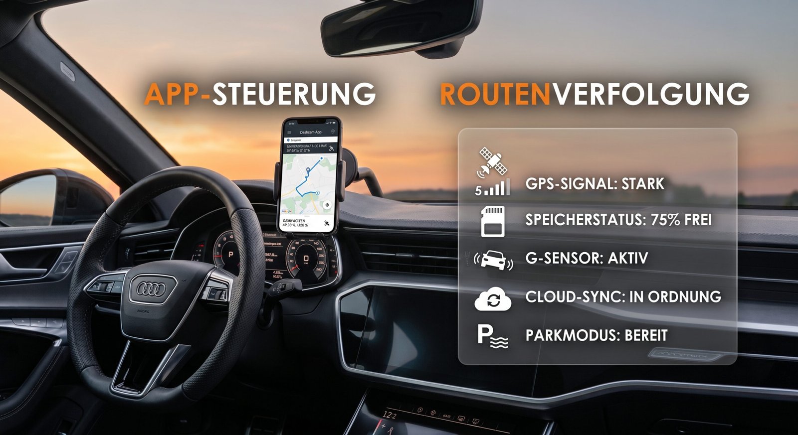 Vantrue Dashcam App Steuerung und GPS Routenverfolgung