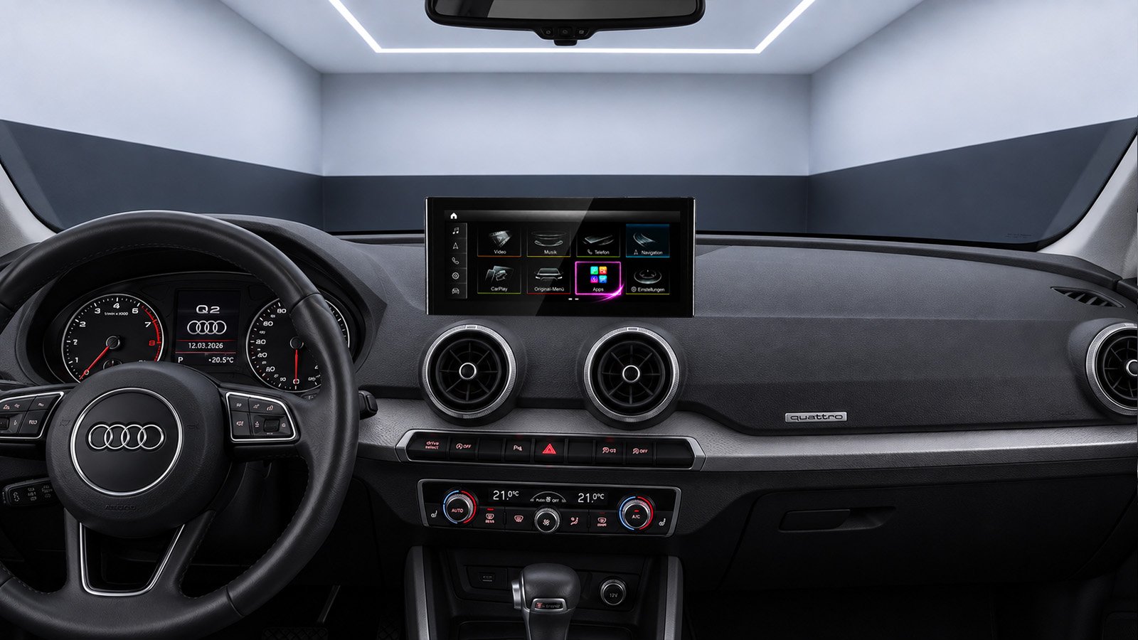 Android-Navigation (+ Apple-CarPlay) Touch für Audi Q2 SQ2 GA (inkl. Einbau)