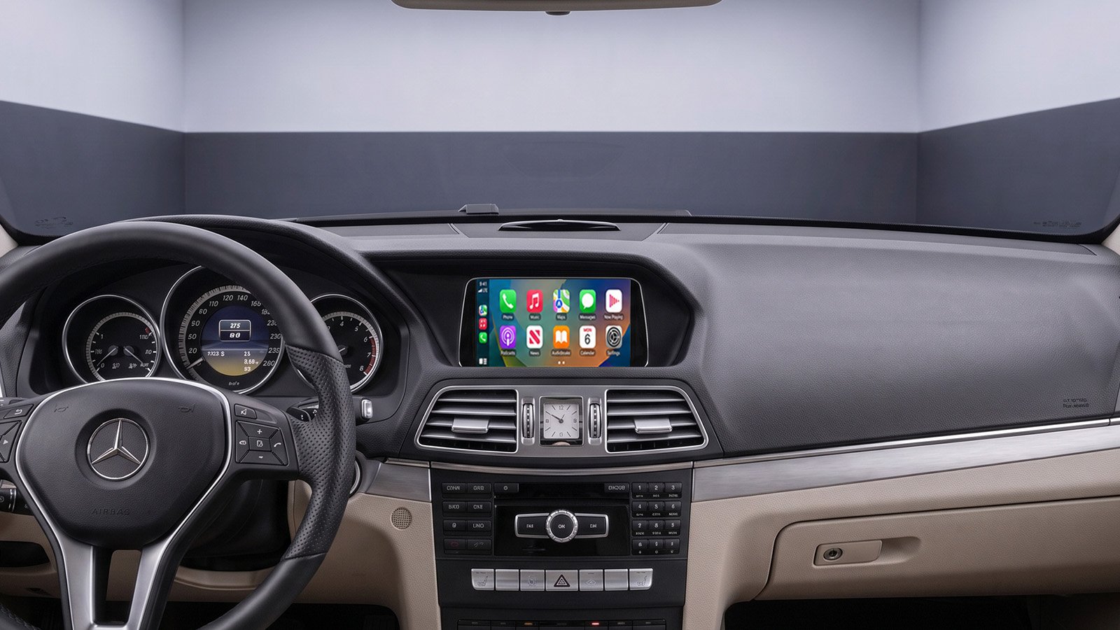 mercedes_e-klasse_a207_c207_coupe_cabrio_apple_carplay_android_auto_mmi_modul_touch_display_carhex_nachrüstung Apple-CarPlay & Android-Auto für Mercedes E-Klasse Coupe C207 A207 (Nachrüstung)